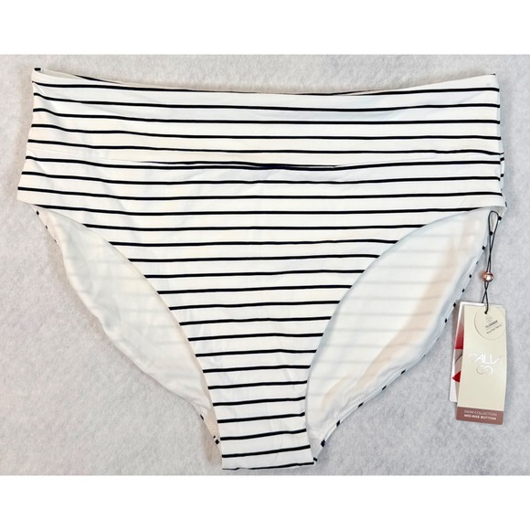 Calia Other - Calia Coastal Stripe Wide Band Bikini‎ Bottom Womens XL White Navy NWT